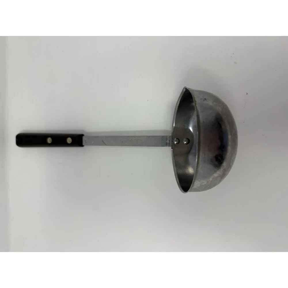 Ekco Forge Stainless Steel Soup Ladle Black Riveted Handle USA
